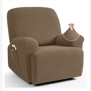 Oversized Recliner Slipcover Furniture Protector Jacquard Pattern-Brown
